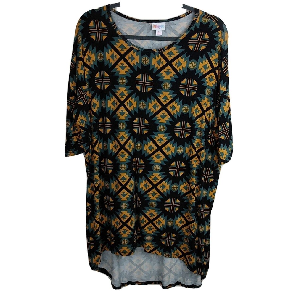 LuLaRoe Women's Perfect T Multicolor Geometric Print Tunic Shirt Top Size Small
